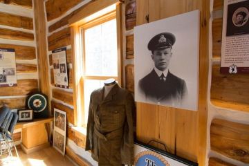 One of the Roy Brown Museum displays dedicated to Capt. A. Roy Brown